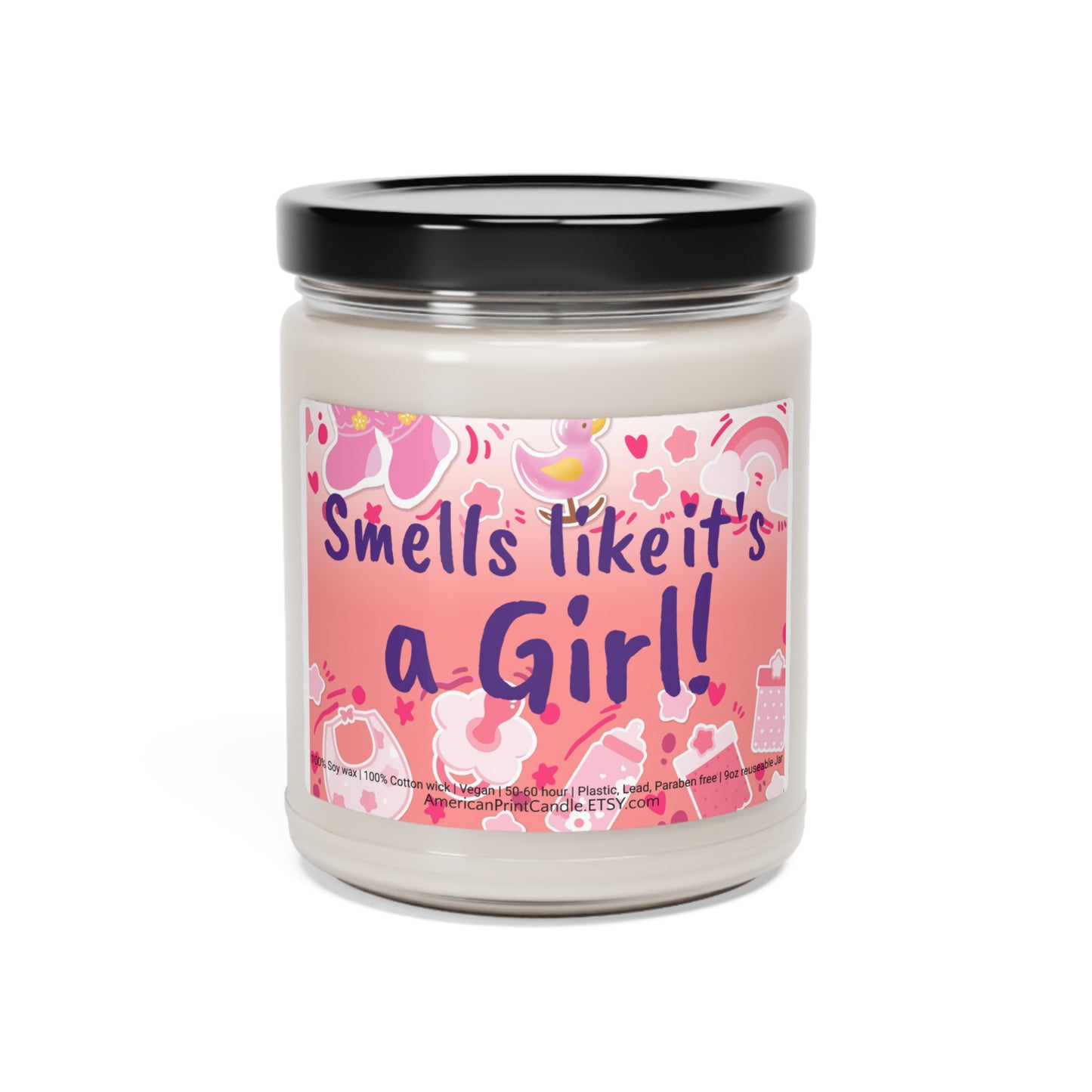 Smells like It's a Girl Scented Soy Candle, 9oz Birthday Gift Birth