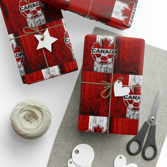 Canada National Team Futbol Flag Birthday Gift Wrapping Paper football soccer Holiday