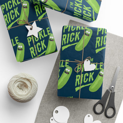 I'm Pickle Rick and Morty High Definition Funny Cartoon Birthday Gift Wrapping Paper Holiday