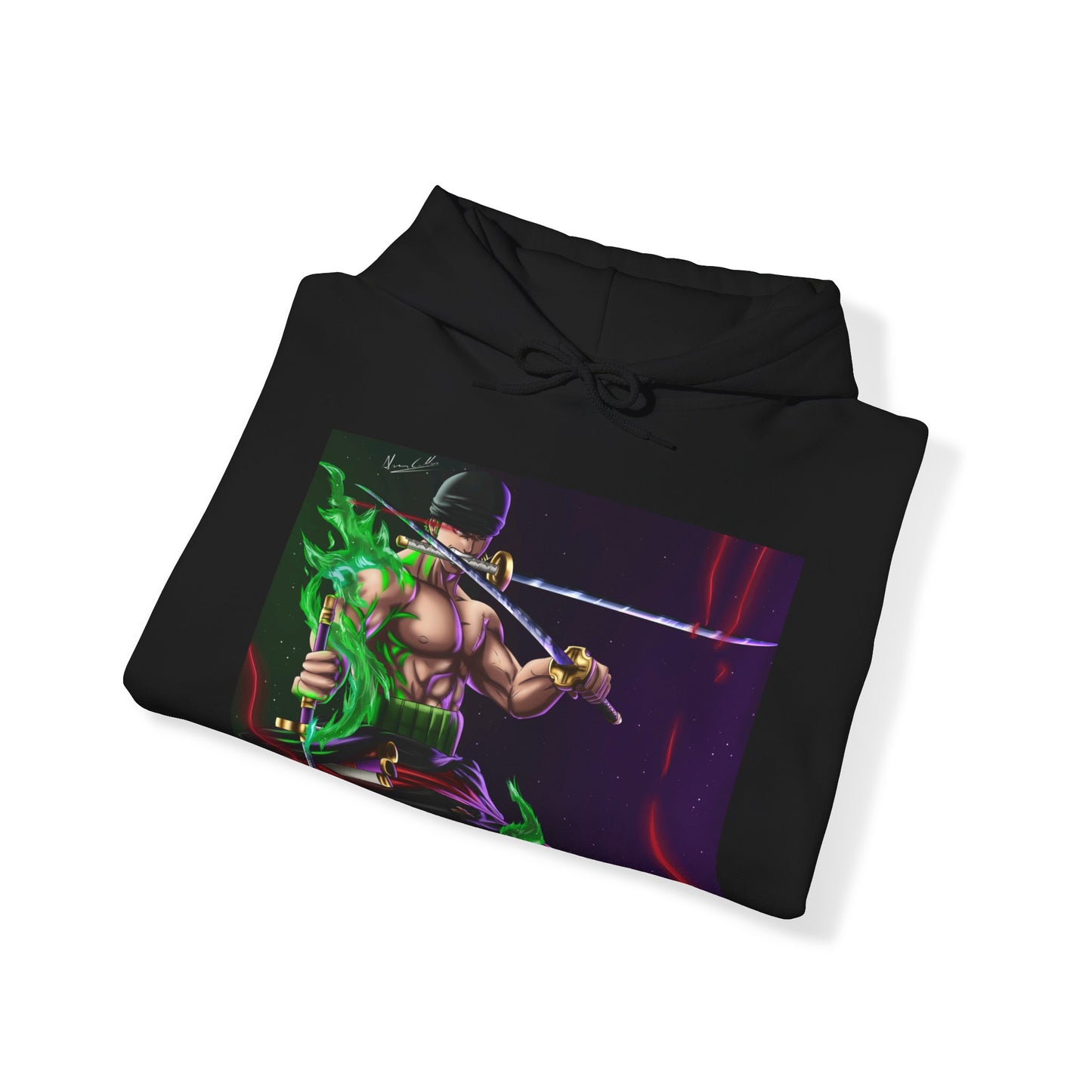 Roronoa Zoro One Piece Anime Cartoon Unisex Heavy Blend Hooded Sweatshirt