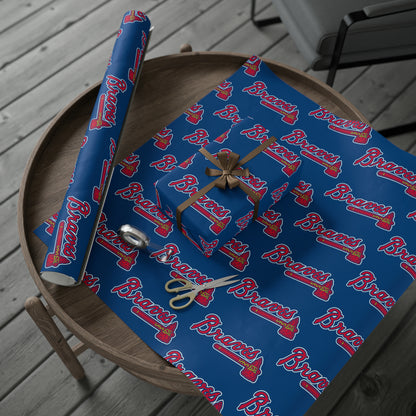 Atlanta Braves Baseball MLB Birthday Gift Wrapping Paper Holiday