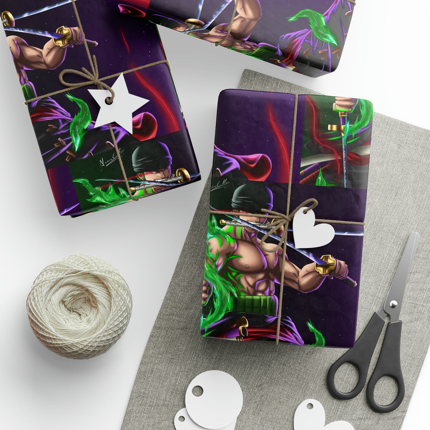 One Piece Roronoa Zoro Anime Cartoon Birthday Gift Wrapping Papers