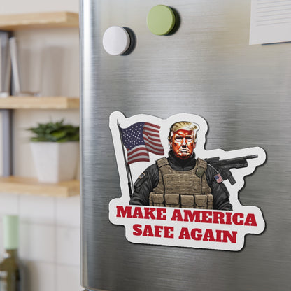 Make America Safe Again Soldier Army Trump Die-Cut Magnet