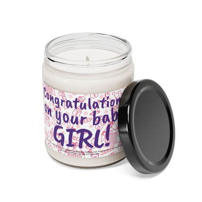 Congratulations on your baby Girl Scented Soy Jar Candle, 9oz