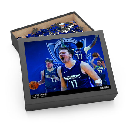 Luka Doncic Dallas Mavs – Hartholz-Puzzle „Basketball“ mit 252 oder 500 Teilen