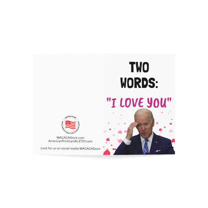 Two Words I Love you Funny Biden Valentine's Day Card