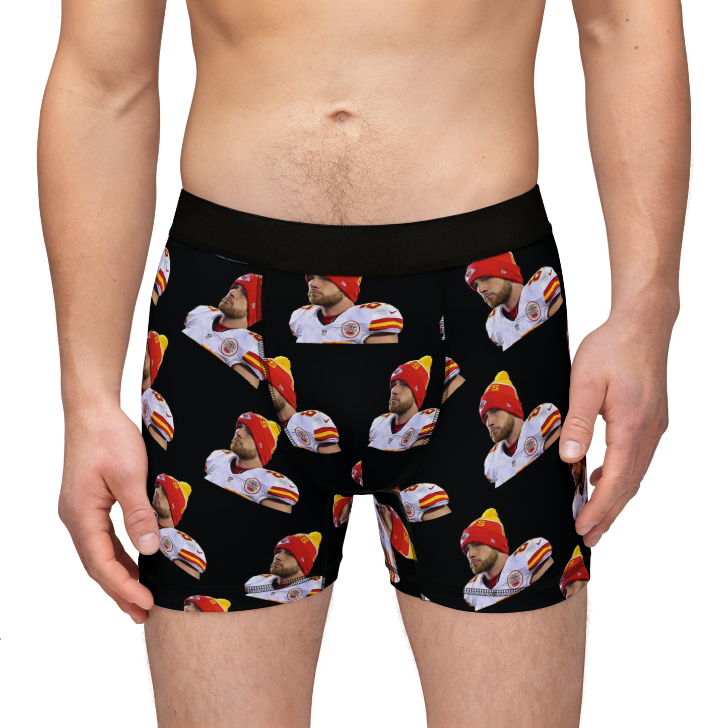 Travis Kelce Kansas City Herren-Boxershorts mit Allover-Print in Schwarz