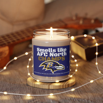 Smells Like AFC North CHAMPS Baltimore Ravens Scented Soy Candle 9oz
