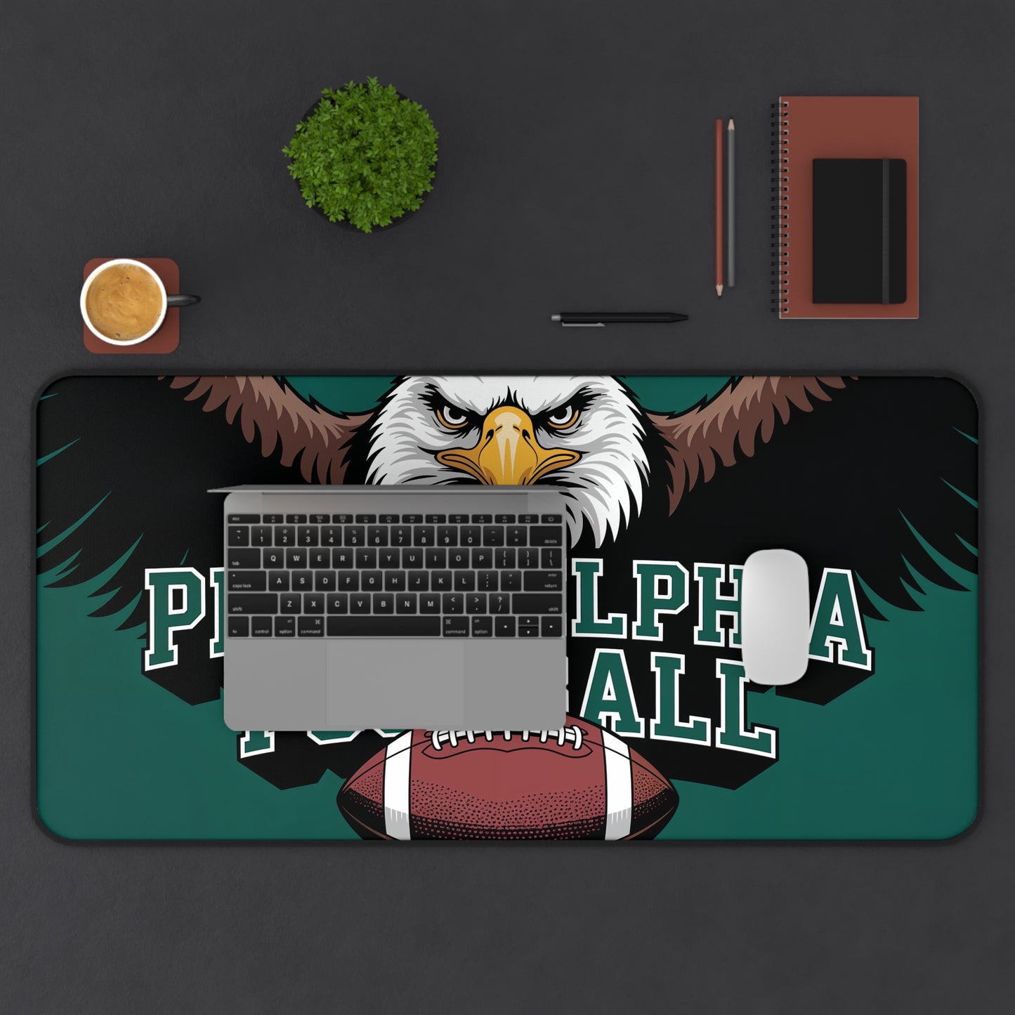 Philadelphia Football High Definition Print Non Slip Desk Mat Office Home Mouse Pad Sports Fan Gift Ultra Smooth Surface Rubber Backing
