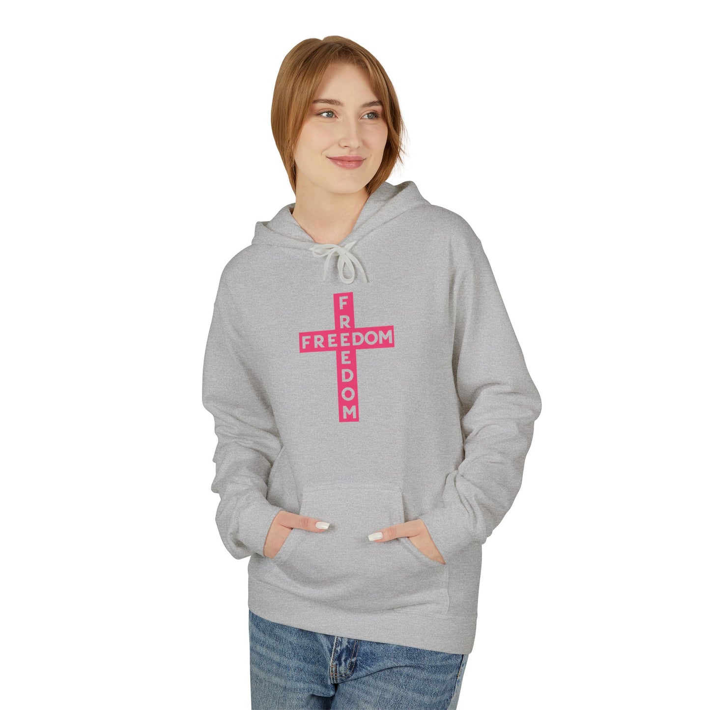 Freedom Cross Pink Hoodie Charlie Kirk Fan Gear