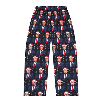 Trump Santa Pixel Style Christmas Men's Polyester Lounge Comfy Pajama Pants