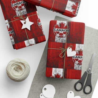 Canada National Team Futbol Flag Birthday Gift Wrapping Paper football soccer Holiday