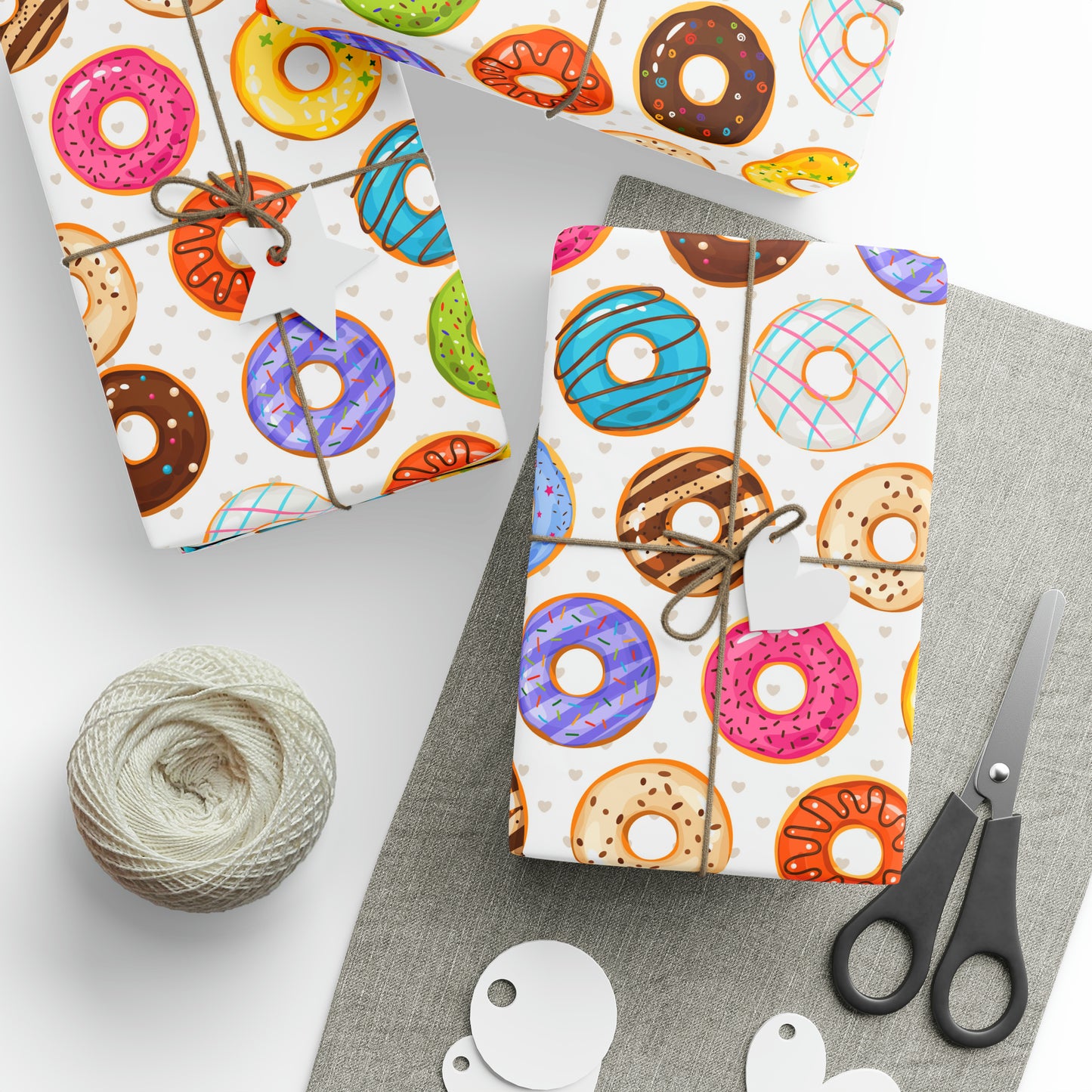 Donut Variety High Definition Happy Birthday Gift Present Holiday Wrapping Paper