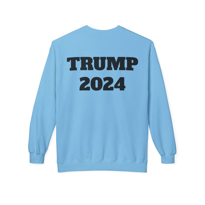 New Year New President Trump 2024 Unisex Midweight Cotton Blend Soft style Fleece Crewneck Sweatshirt Choose Color