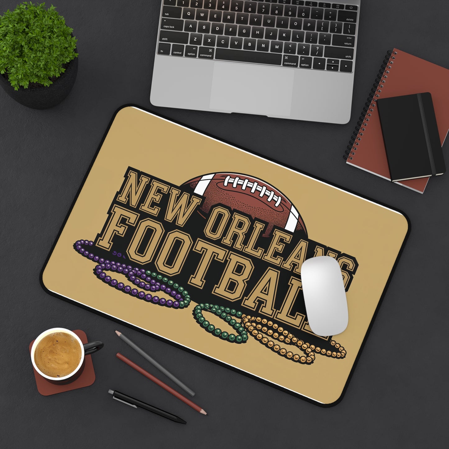 New Orleans Football High Definition Print Non Slip Desk Mat Office Home Mouse Pad Sports Fan Gift Ultra Smooth Surface Rubber Backing