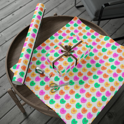 Conversation Hearts Colorful Valentine's Day Gift Present Wrapping Paper