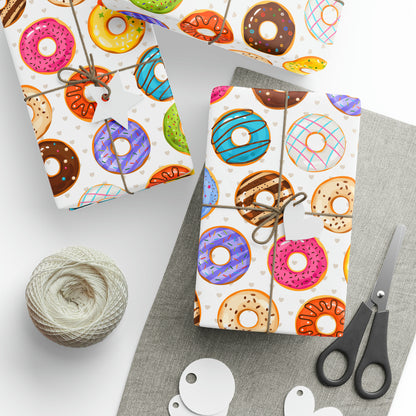 Donut Variety High Definition Happy Birthday Gift Present Holiday Wrapping Paper