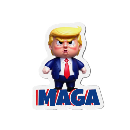 Little Trump MAGA – gestanzter Magnet-Cartoon im wütenden Stil