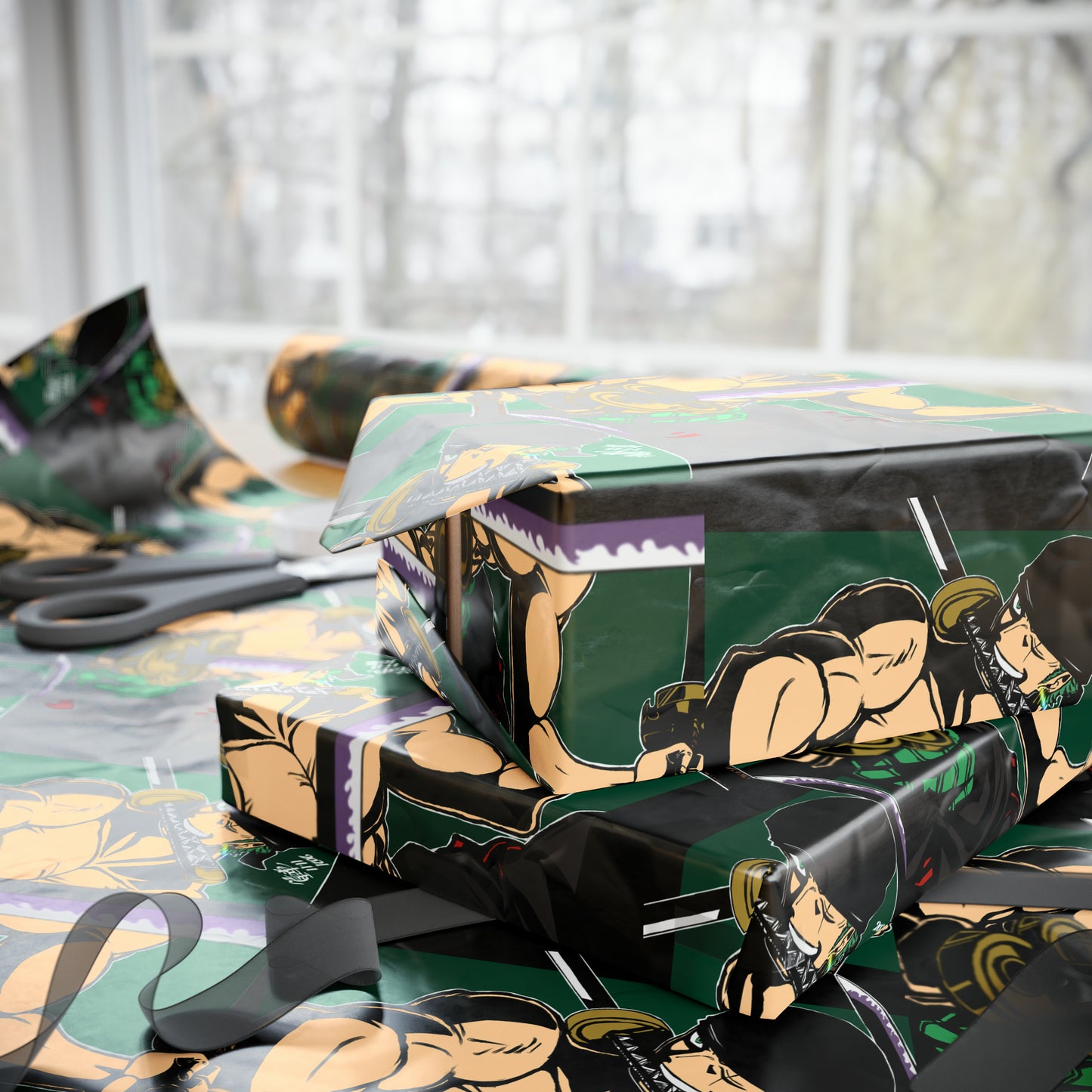 One Piece Roronoa Zoro Anime Cartoon Birthday Gift Wrapping Papers