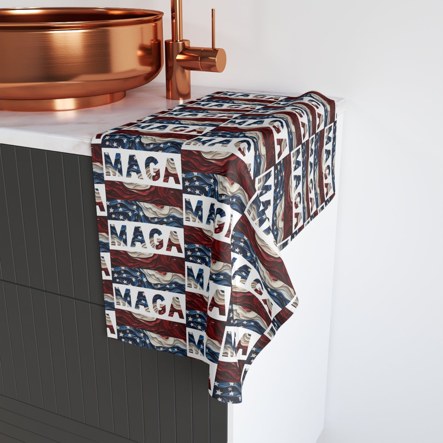 MAGA Red white and blue American Kitchen Bathroom Soft Hand Towel