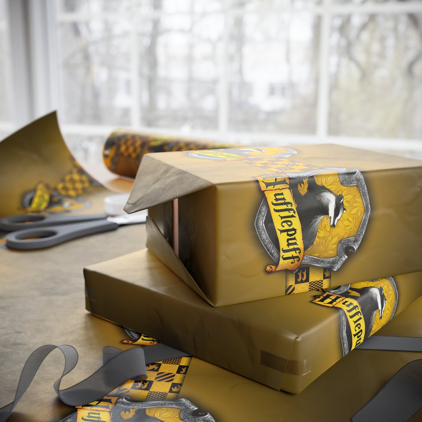 Hufflepuff Hogwarts Houses Potter holiday present Birthday Gift Wrapping Papers