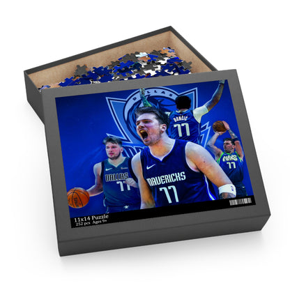 Luka Doncic Dallas Mavs – Hartholz-Puzzle „Basketball“ mit 252 oder 500 Teilen