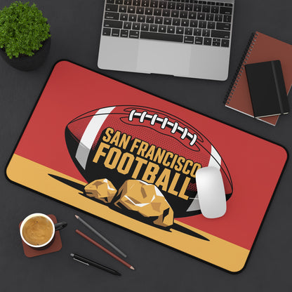 San Francisco Football High Definition Print Non Slip Desk Mat Office Home Mouse Pad Sports Fan Gift Ultra Smooth Surface Rubber Backing