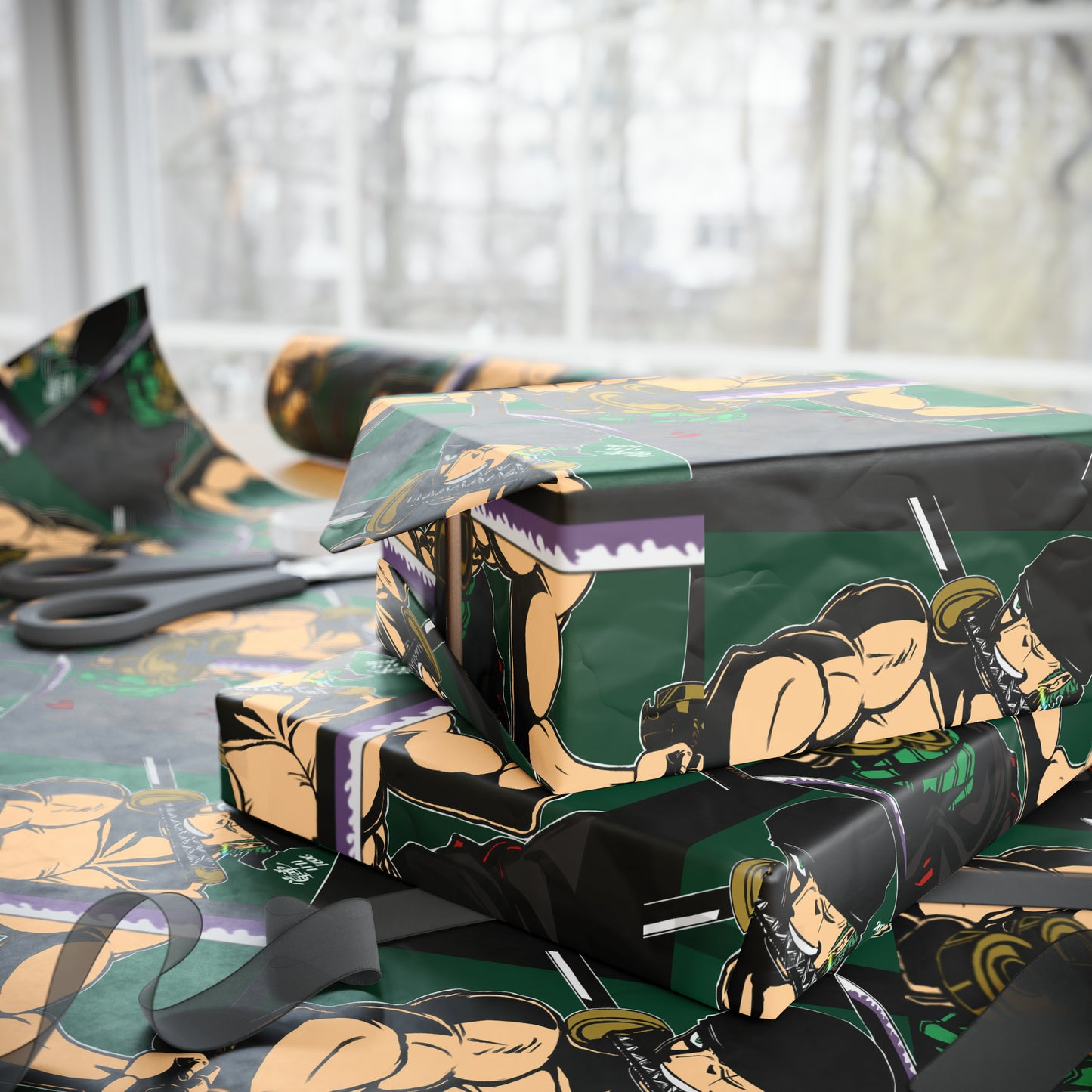 One Piece Roronoa Zoro Anime Cartoon Birthday Gift Wrapping Papers