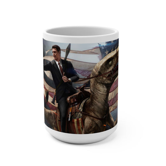 Ronald Reagan reitet auf einer Raptor-Flagge, Jumbo-Kaffeetasse aus Keramik, 425 ml, MAGAGA