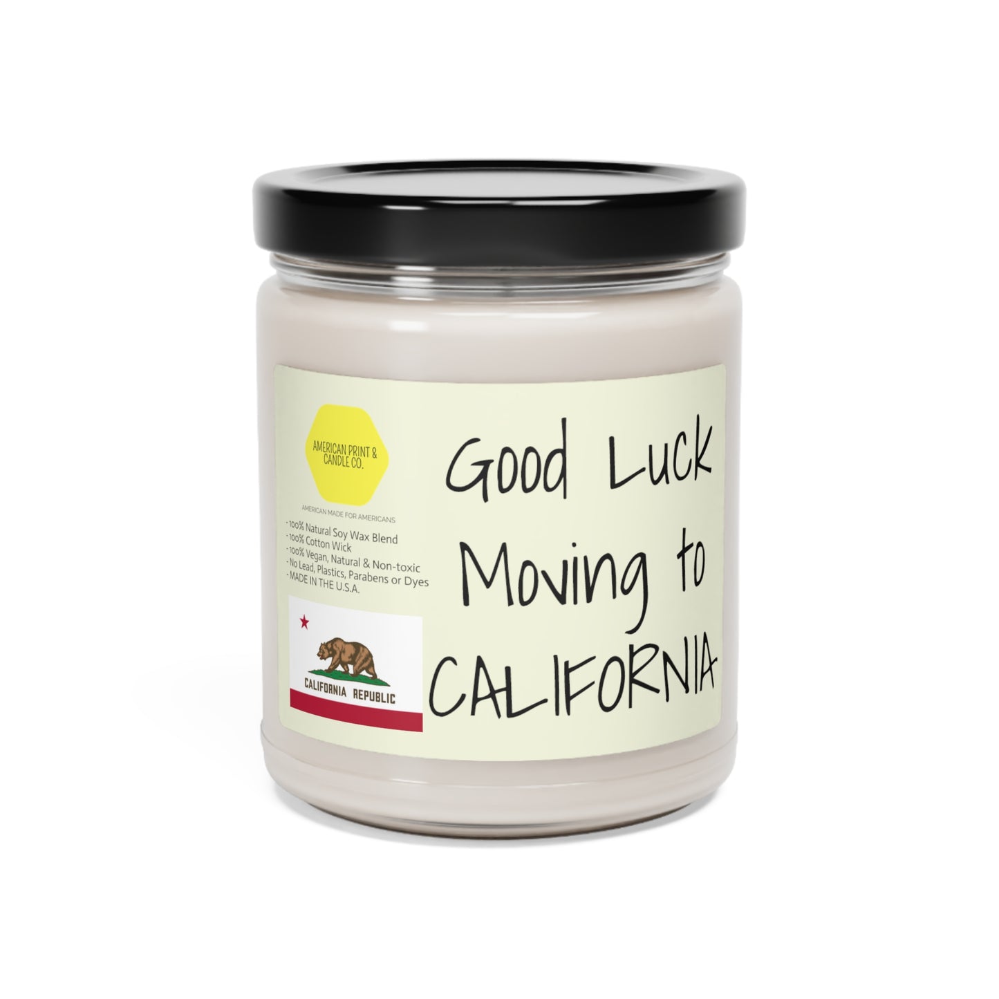 Good Luck moving to California scented Soy Candle, 9oz