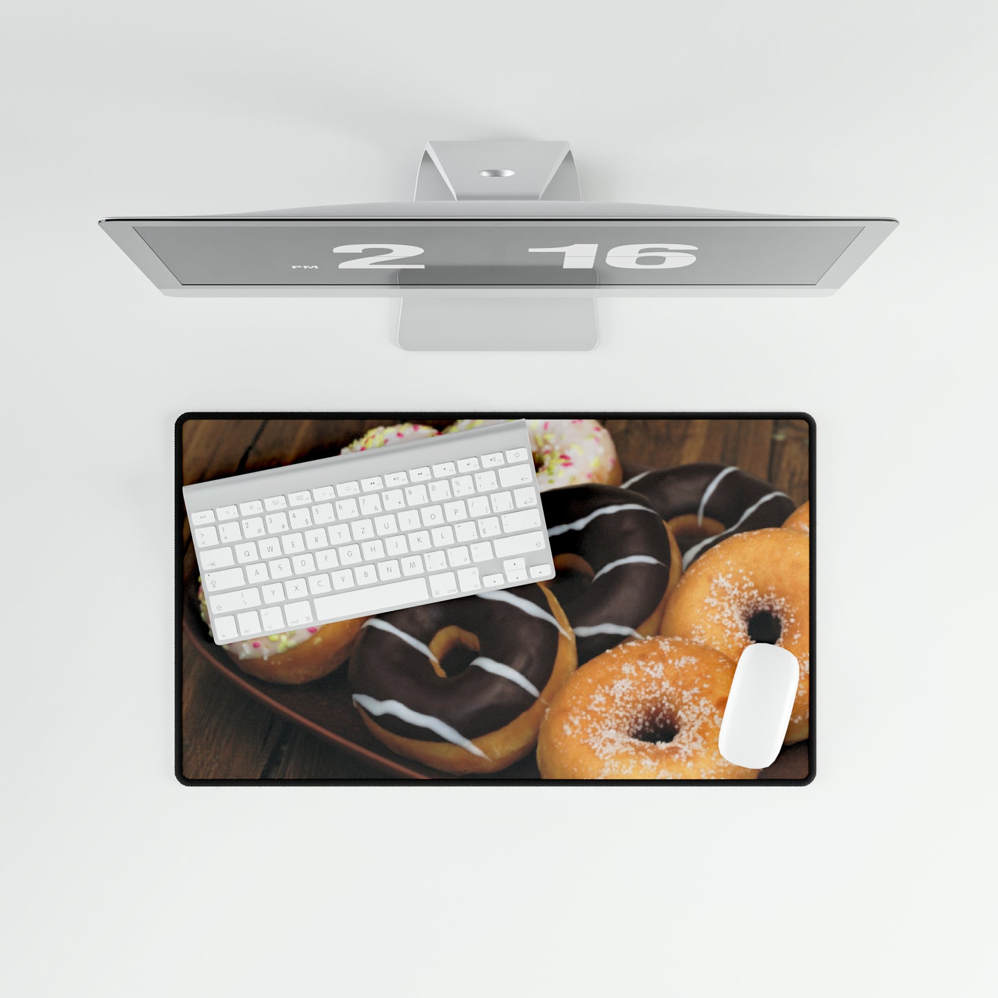 Glazed and Chocolate Donuts Realistic High Definition Desk Mat Mousepad