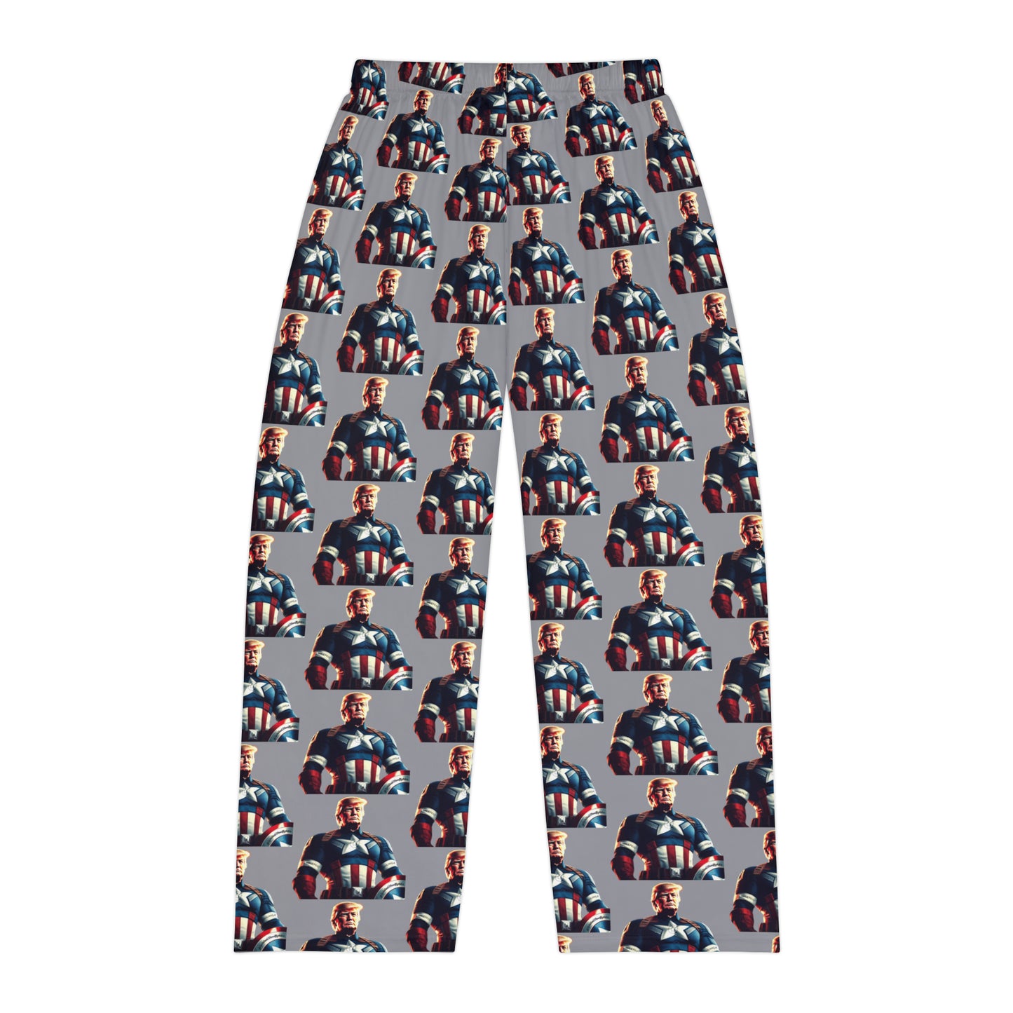 Captain Trump America Gray Men's Polyester Lounge Comfy Pajama Pants