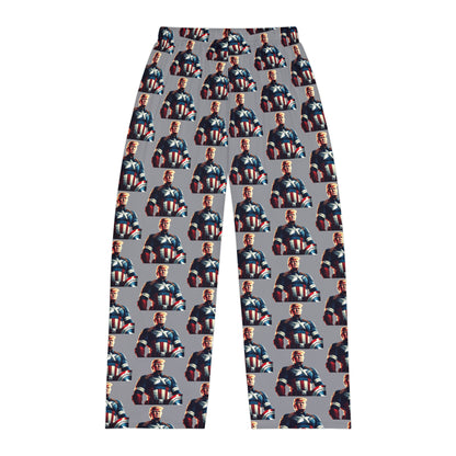 Captain Trump America Gray Men's Polyester Lounge Comfy Pajama Pants