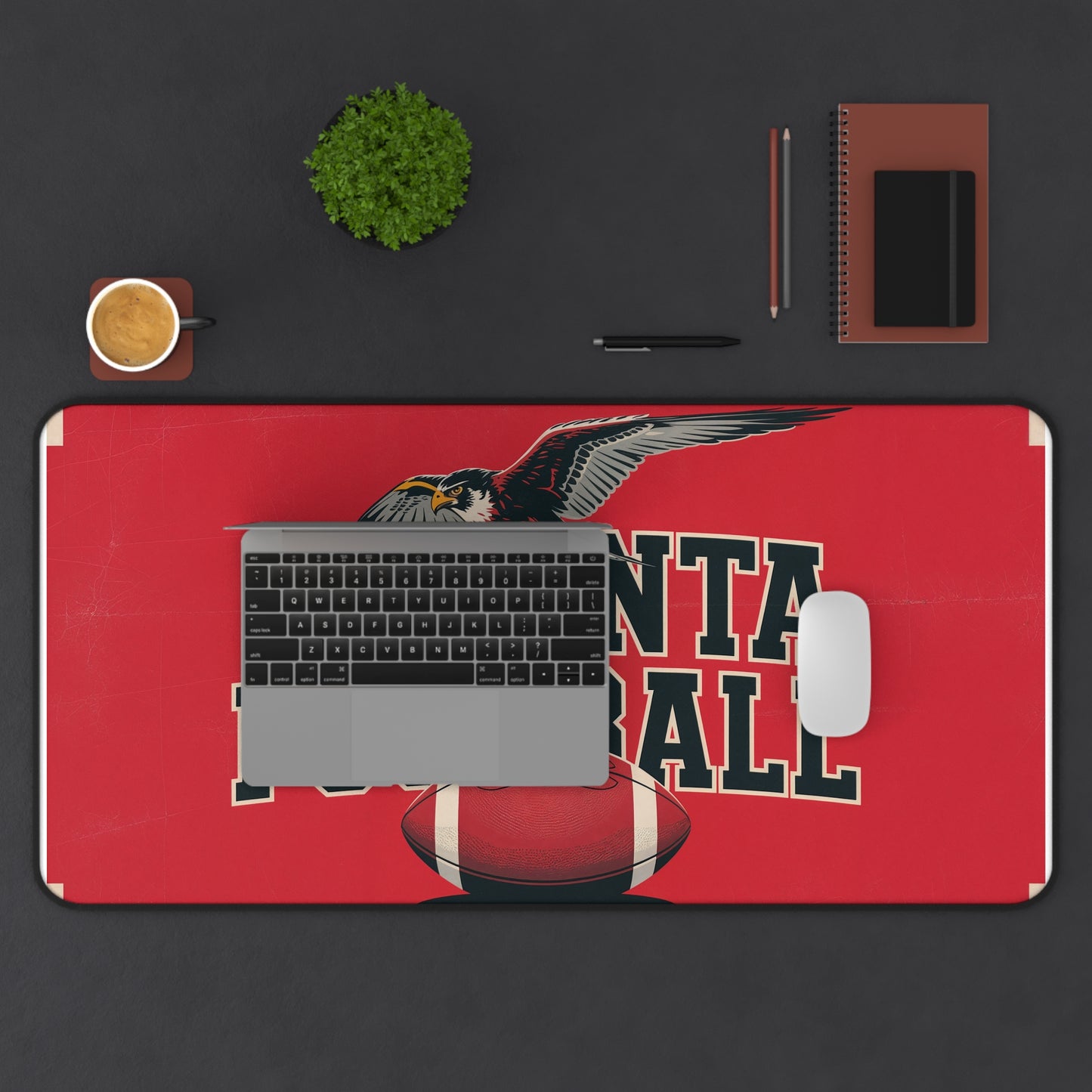 Atlanta Football High Definition Print Non Slip Desk Mat Office Home Mouse Pad Sports Fan Gift Ultra Smooth Surface Rubber Backing