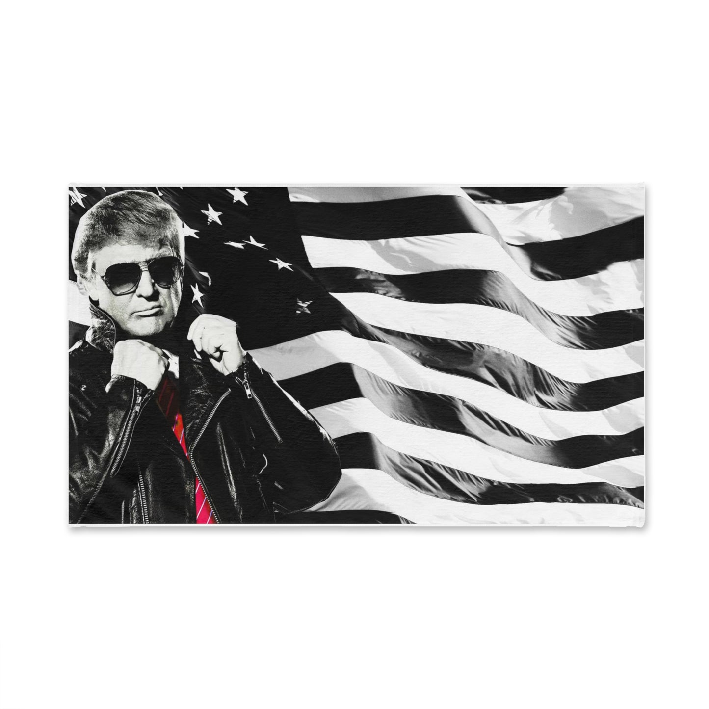 Cool Trump in leather jacket High Definition Print Kitchen Bathroom Soft Hand Towel