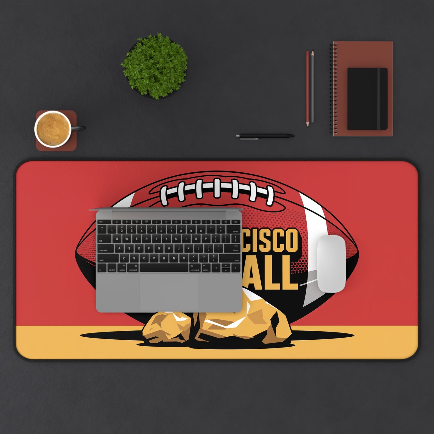 San Francisco Football High Definition Print Non Slip Desk Mat Office Home Mouse Pad Sports Fan Gift Ultra Smooth Surface Rubber Backing