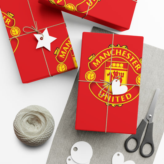 Manchester United Birthday Gift Wrapping Paper football soccer Holiday