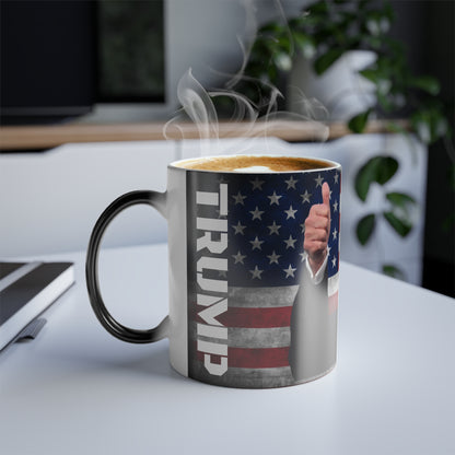 Color Changing Trump American Flag Heat Reacting Coffee Mug 11oz