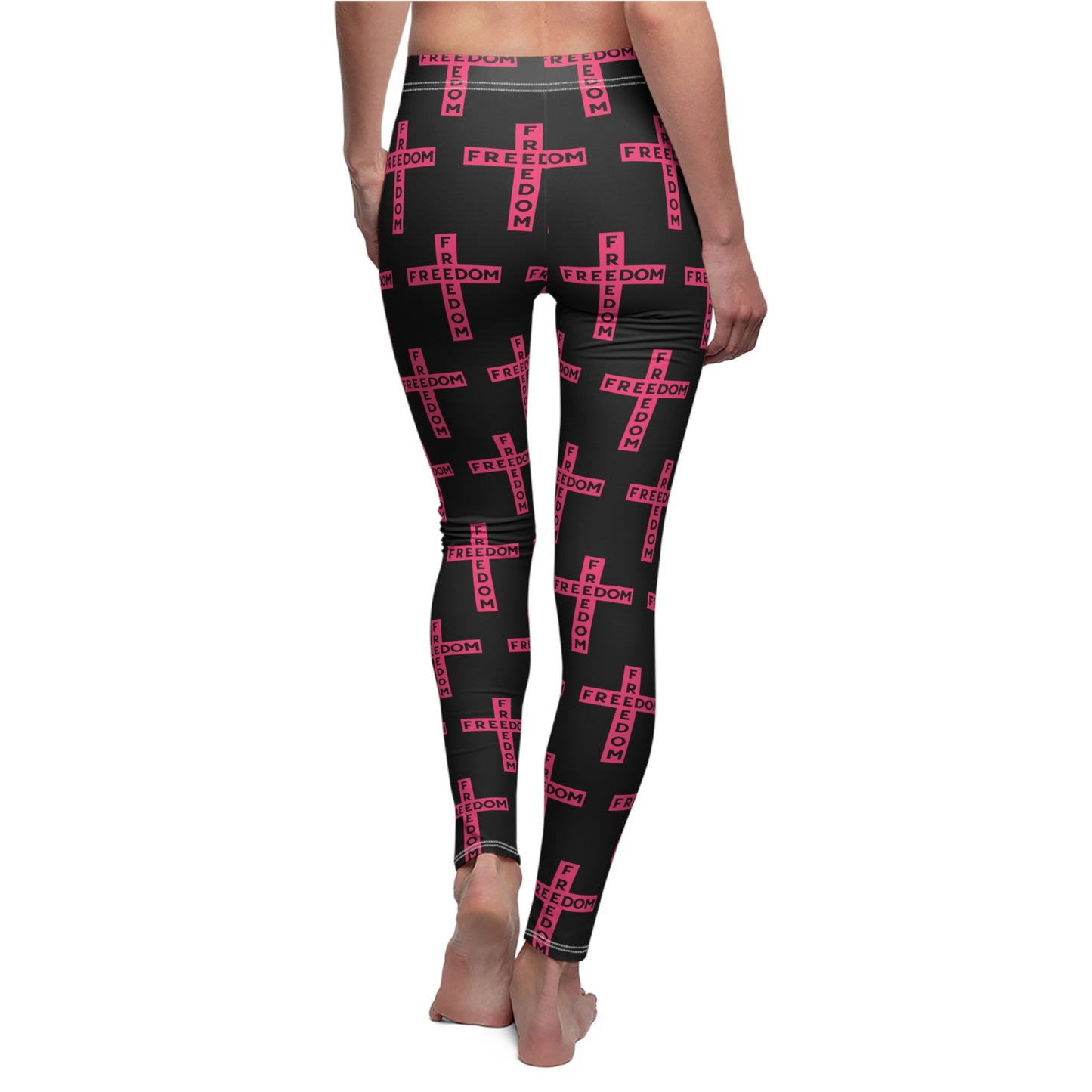 Freedom Cross Charlie Kirk Women's Cut & Sew Casual Leggings