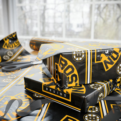 Boston Bruins NHL Hockey Birthday Gift Wrapping Papers Holiday Sports