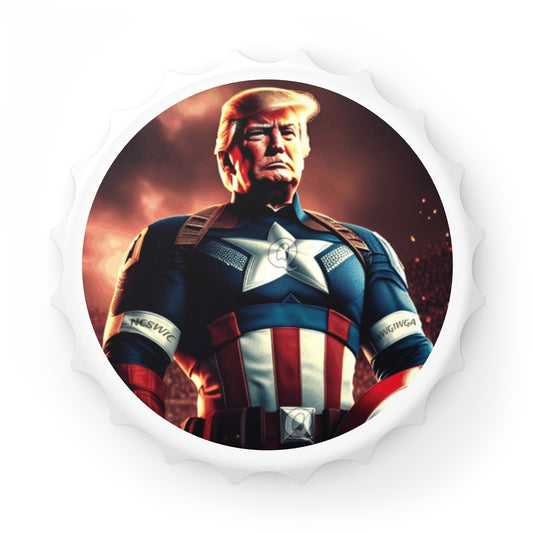 Captain Trump America MAGA Logo Flaschen- und Dosenöffner