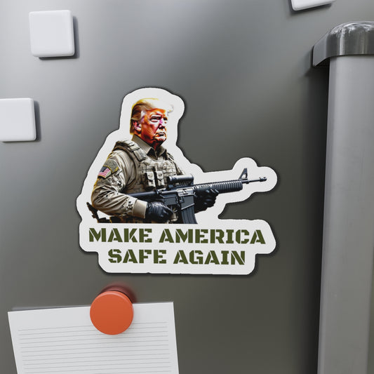 Make America Safe Again Military Trump Die-Cut Magnet