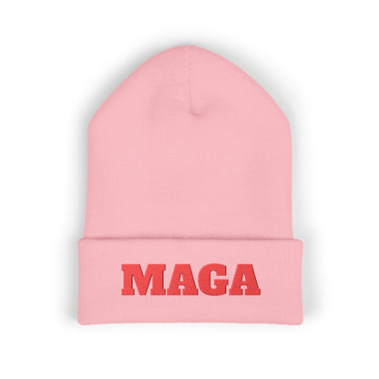 MAGA Embroidered Cuffed Beanie — Classic Knit Winter Hat