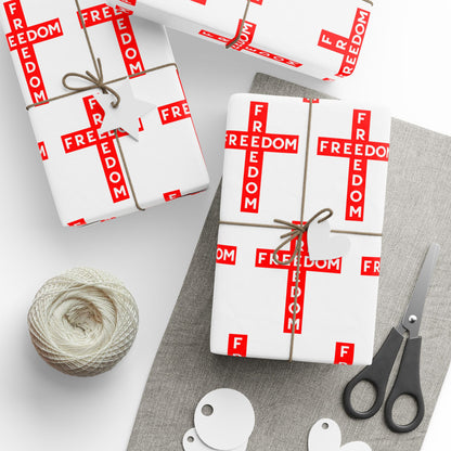 Freedom Red Cross Charlie Kirk Wrapping Papers