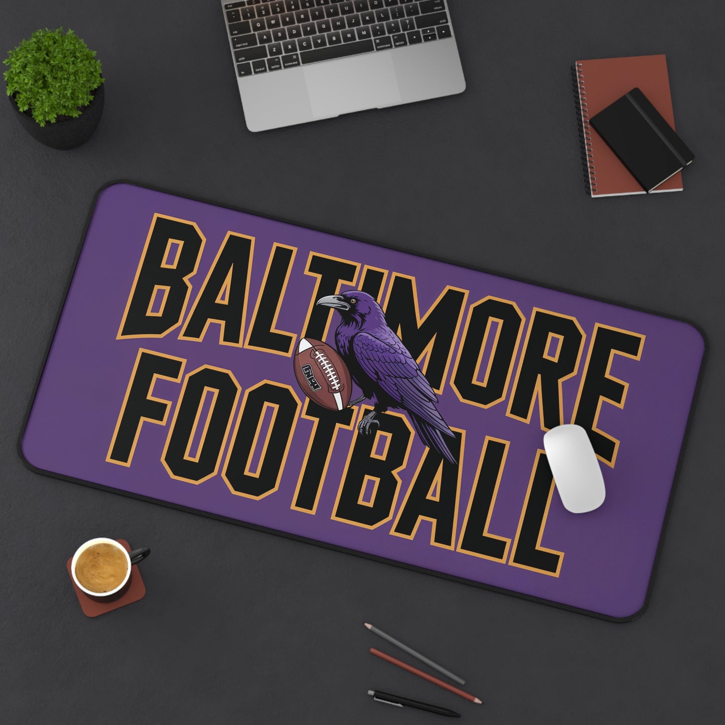 Baltimore Football High Definition Print Non Slip Desk Mat Office Home Mouse Pad Sports Fan Gift Ultra Smooth Surface Rubber Backing