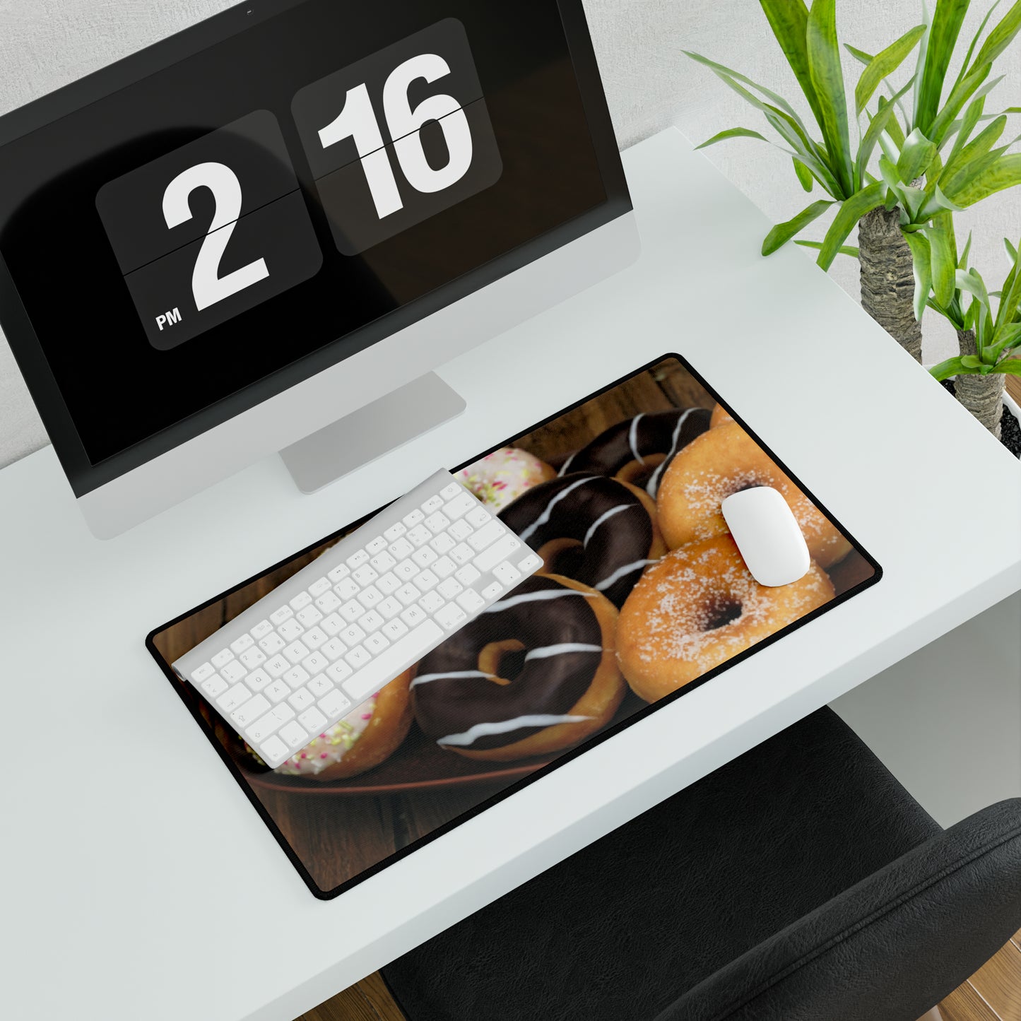 Glazed and Chocolate Donuts Realistic High Definition Desk Mat Mousepad