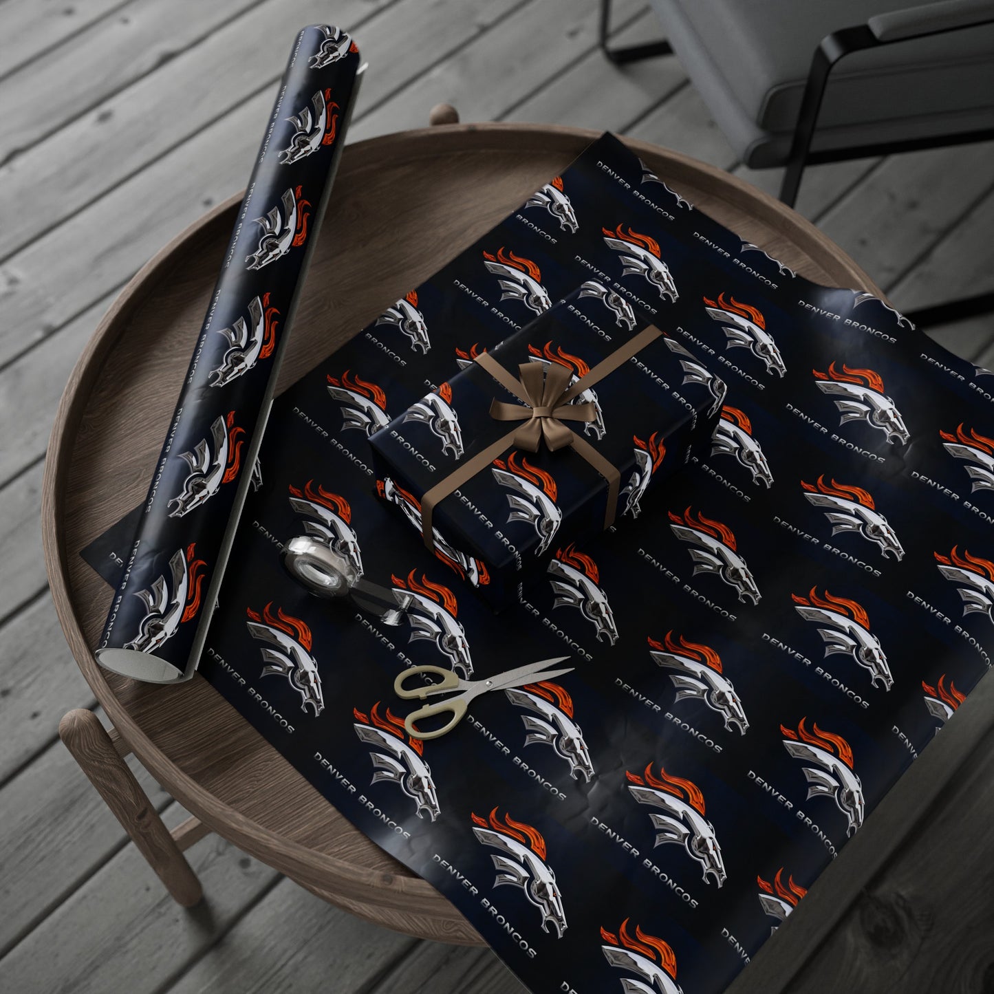 Denver Broncos NFL Football Birthday Graduation Gift Wrapping Paper Holiday