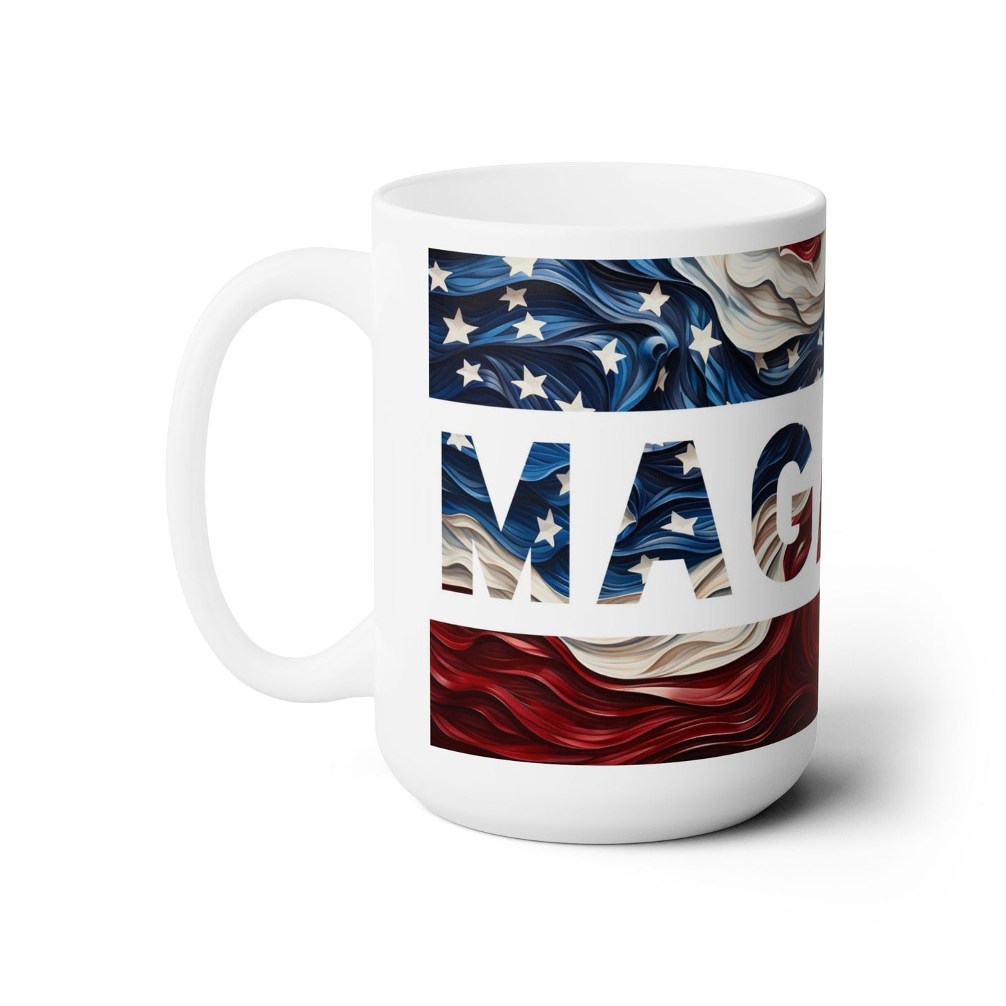 MAGA Flag Jumbo Ceramic Coffee Mug 15oz