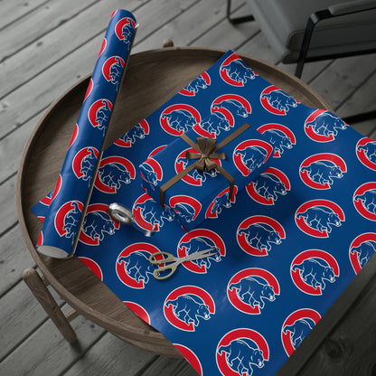 Chicago Cubs Baseball MLB Birthday Gift Wrapping Paper Holiday