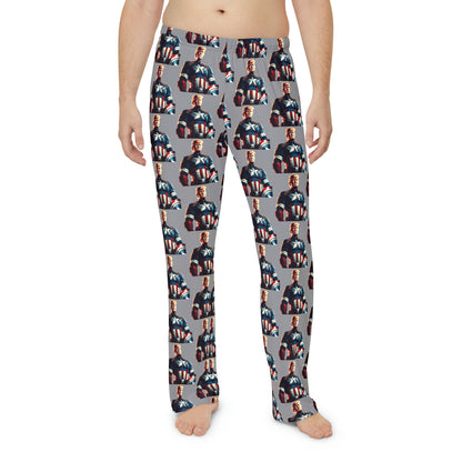 Captain Trump America Gray Men's Polyester Lounge Comfy Pajama Pants